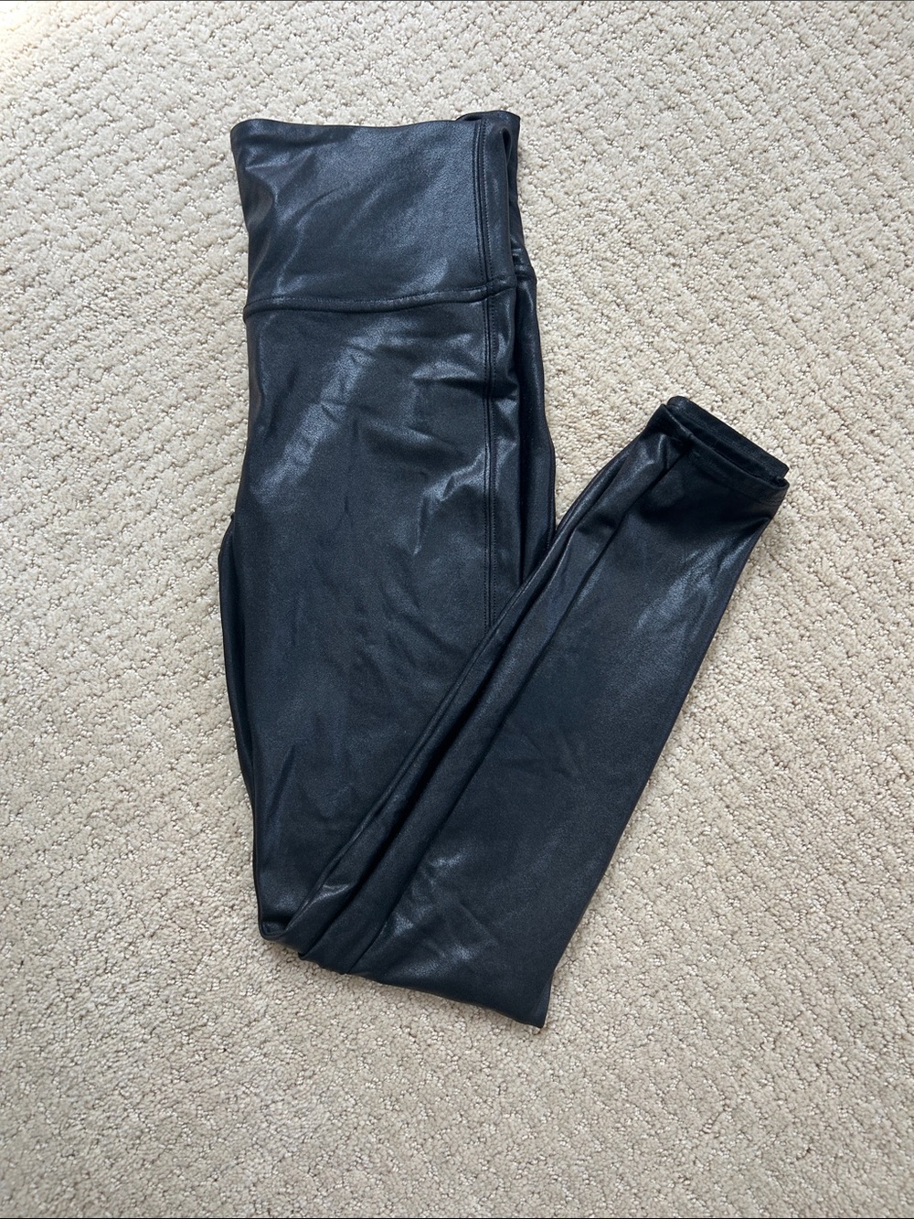 SPANX Black Faux Leather Leggings
